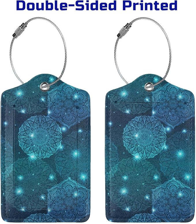 2Pcs Glowing Mandala Themed Luggage Tags - Image 4
