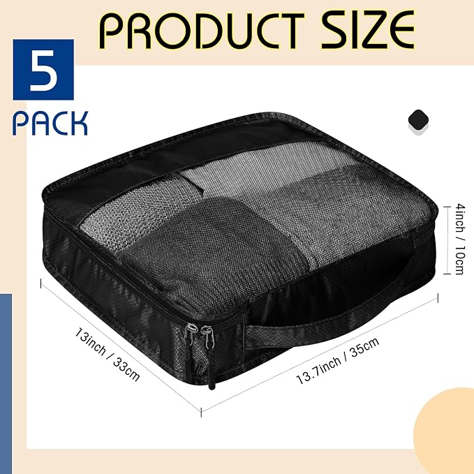 5 Pcs Packing Cubes for Suitcase Large Travel Cubes Carry on Luggage Organizer - Image 2