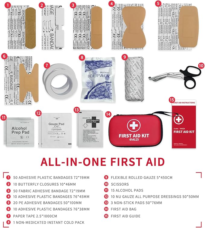 All-Purpose First Aid Kit 184 Pieces, Emergency Kit - Image 7