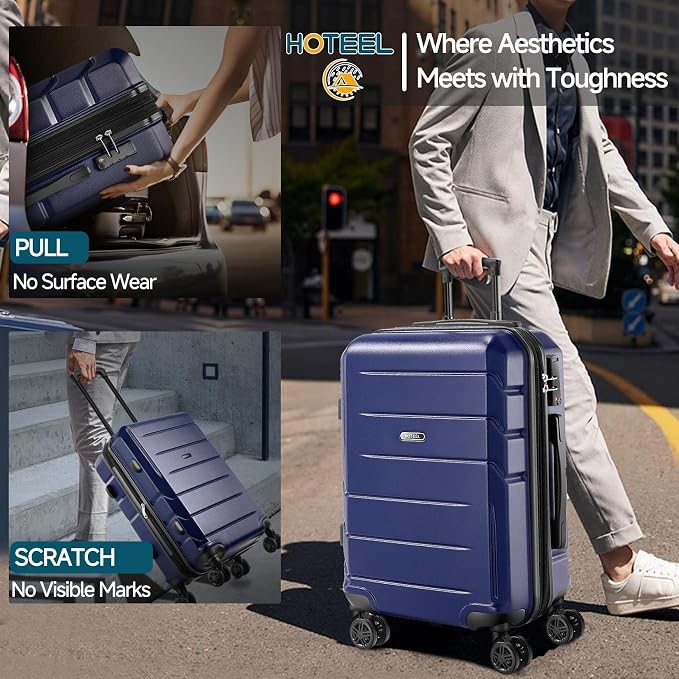Hoteel Luggage Sets 3 Piece, ABS+PC Hard Shell Expandable Suitcases - Image 3