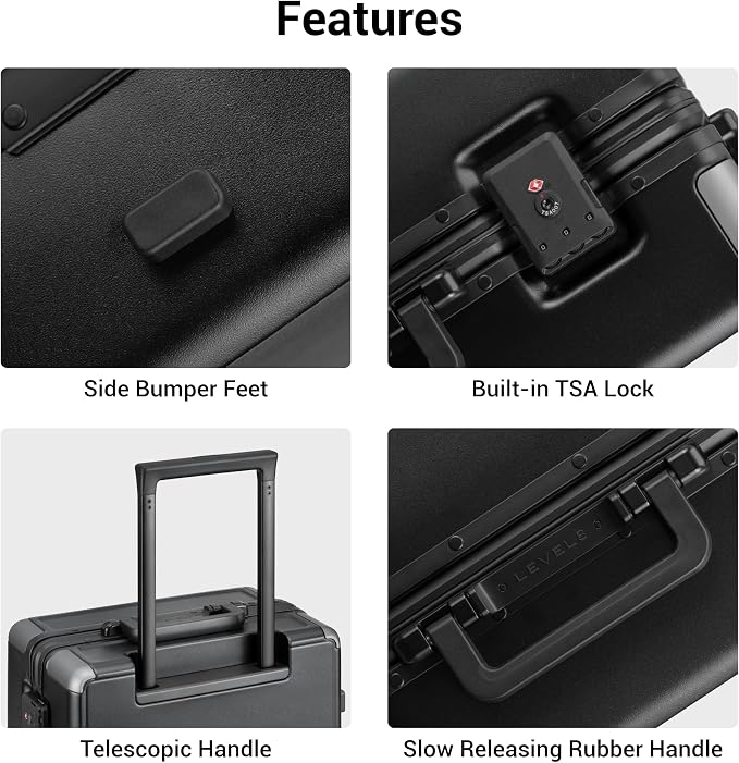 LEVEL8 Zipperless Carry On Suitcase Airline Approved - Image 8