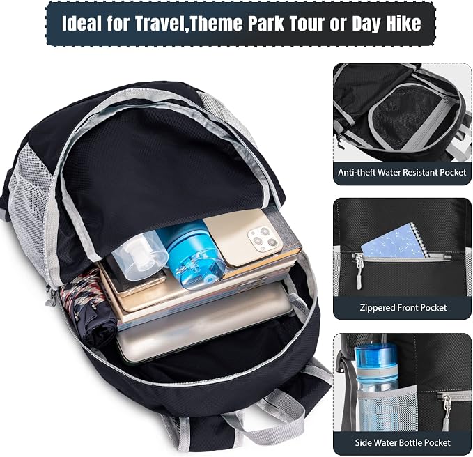 ZOMAKE Ultra Lightweight Hiking Backpack 20L, Packable Small Backpacks Water - Image 3