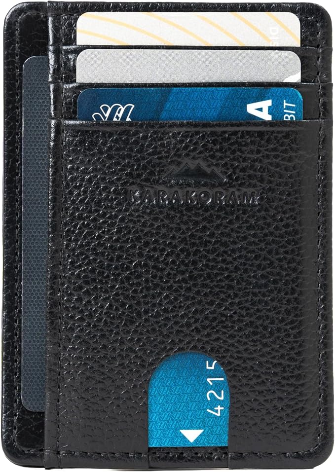 KARAKORAM Vertical Handcrafted Premium Leather Front Pocket Credit Card Holder - Image 2