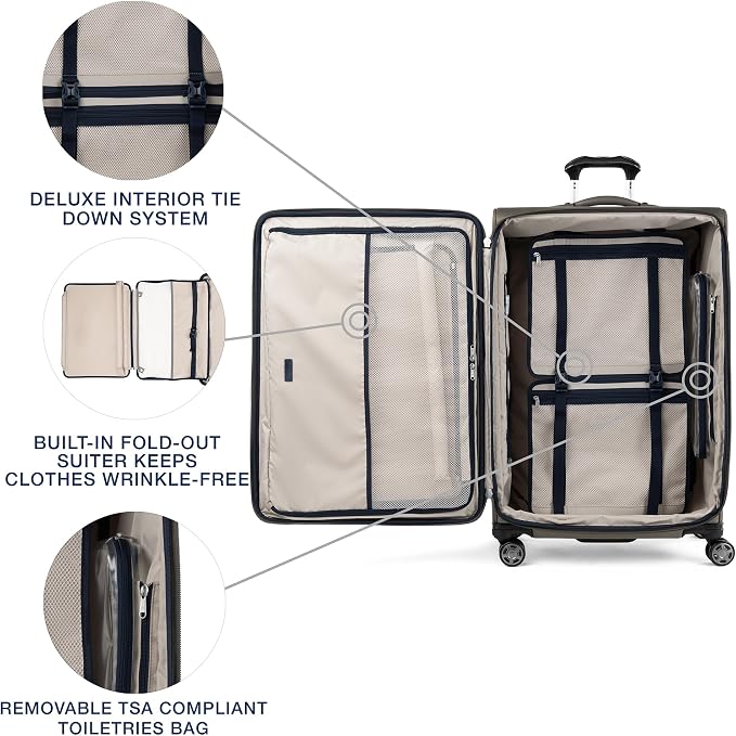 Travelpro Platinum Elite Softside Expandable Checked Luggage, 8 Wheel Spinner - Image 5