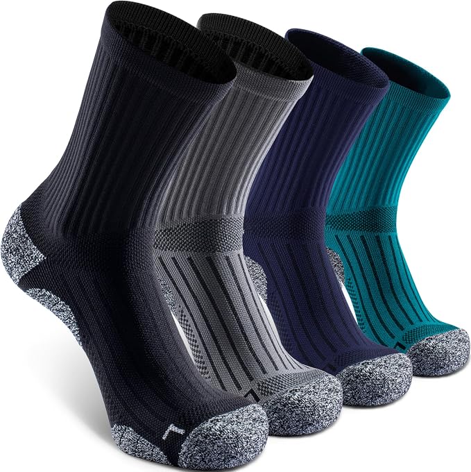 Elite Cushioned Compression Mid-crew Socks 4-Pack by Sitoisbe