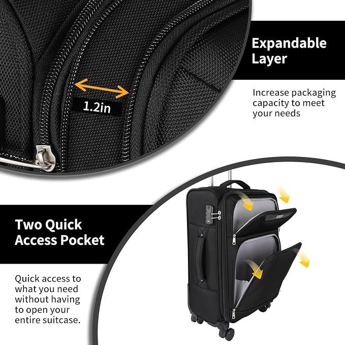 3-Piece Softside Expandable Luggage Set - Image 3