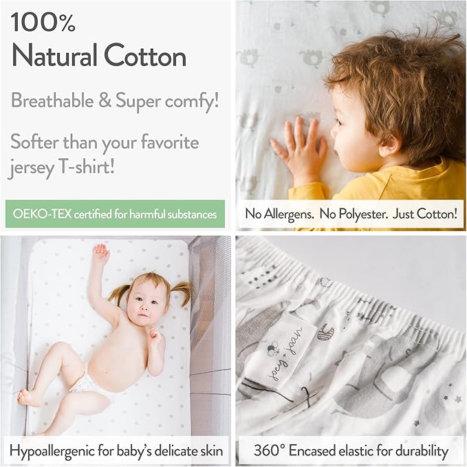 Travel Crib Fitted Sheets Compatible - Image 3