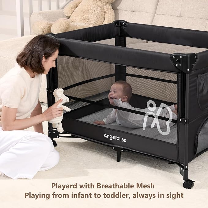 ANGELBLISS Baby Bassinet Bedside Crib, Pack and Play - Image 6