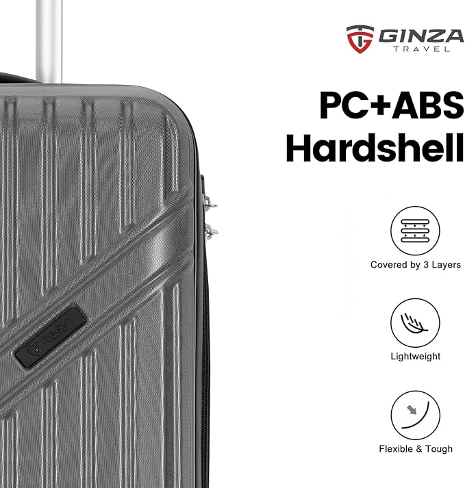 GinzaTravel Luggage Sets 3-Piece Expandable Suitcases - Image 6