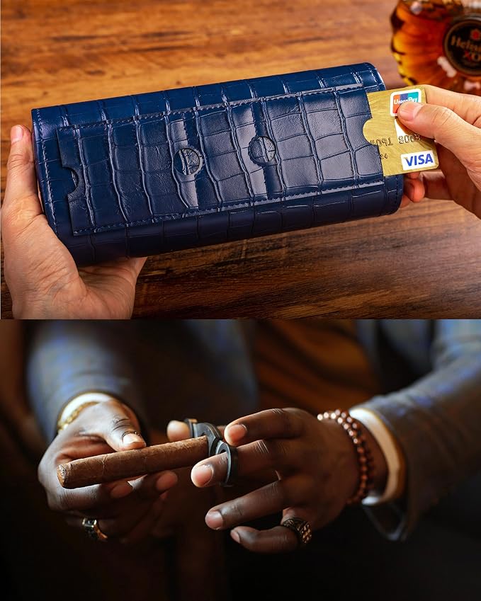 MR.OKAY 3 Watch Travel Case- Classic Leather Watch Case - Image 5