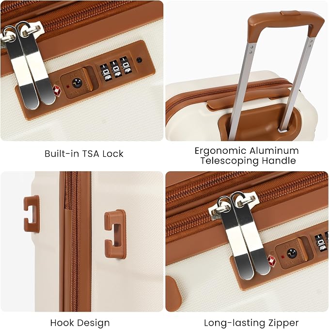 Luggage Sets 3 Piece with Spinner Wheel, Hardside Suitcase Set with TSA Lock - Image 5