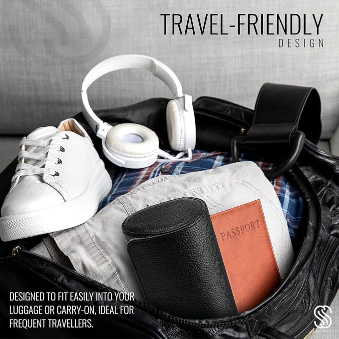 2 Watch Travel Case for Men – Sleek Faux Leather Organizer for Smart & Luxury - Image 4