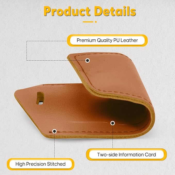 8 Pack Leather Luggage Travel Bag Tags by Travelambo - Image 5