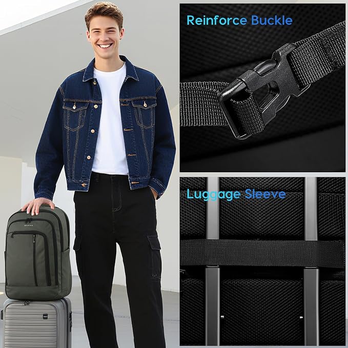 BANGE 28L Lightweight Hiking Backpack, 15.6 Inch Laptop Rucksack - Image 7