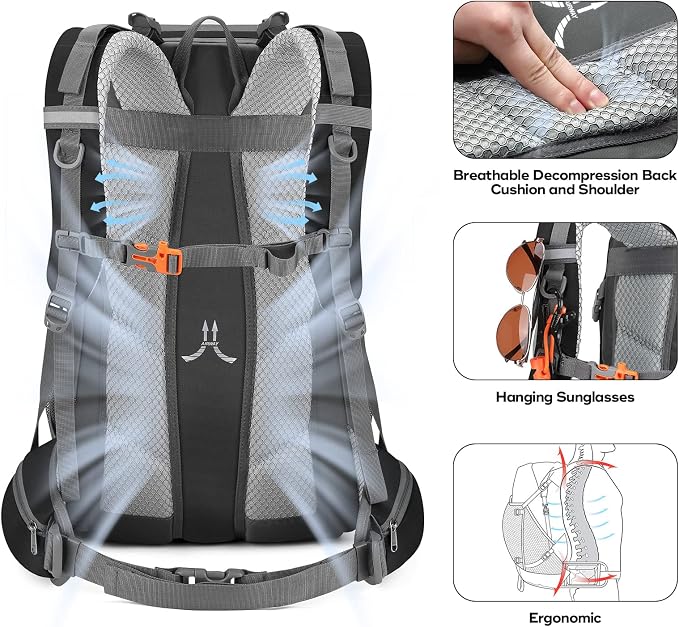 Maelstrom Hiking Backpack, Camping Backpack, 40L Waterproof Hiking Daypack - Image 5