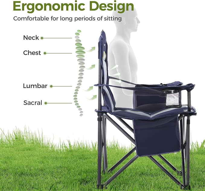 ALPHA CAMP Oversized Camping Chair Heavy Duty Lawn Chair - Image 6