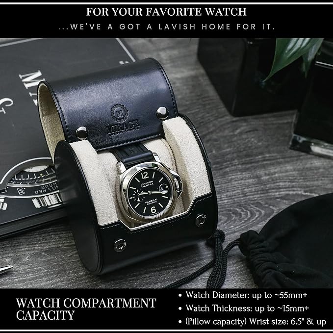 Black/Ivory - 1 Watch Travel Case - Image 2