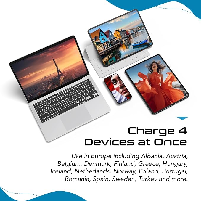 Ceptics European Plug Travel Adapter Set, 20W PD & QC, Safe Dual USB & USB-C - Image 7