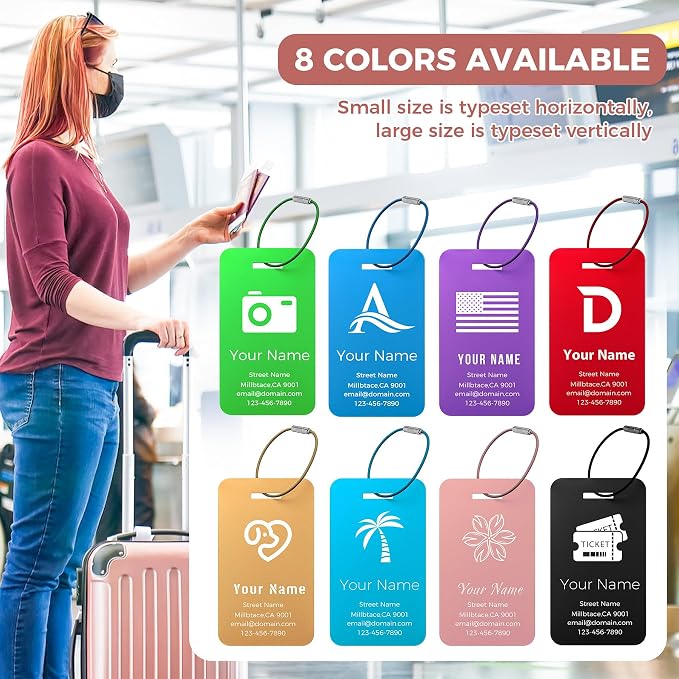 Personalized Luggage Tags, Custom Luggage Tags 4 Pack TSA Approved Double Sided - Image 6