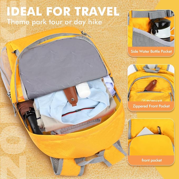 ZOMAKE Lightweight Packable Backpack 30L, Foldable Hiking Backpacks Water - Image 4