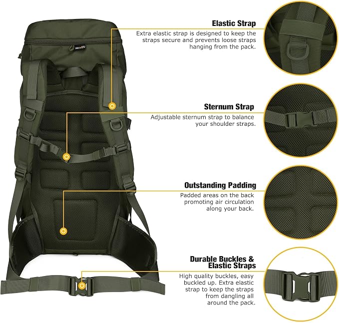 Mardingtop 50L Hiking Backpack, Backpacking Backpack - Image 6