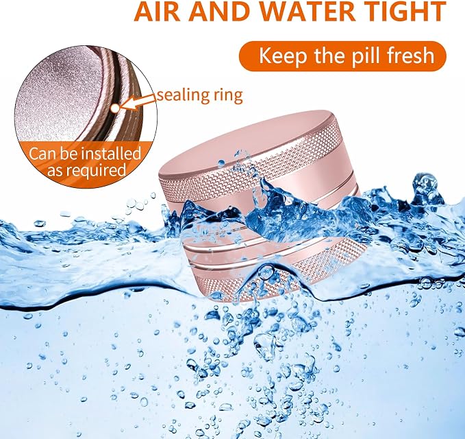 2 Sets Small Pill Box, Portable Daily Box, Aluminium Alloy Round Container - Image 4