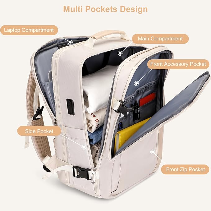 PIJUSHI Travel Backpack for Women Expandable Carry on Luggage Backpack Airline - Image 3