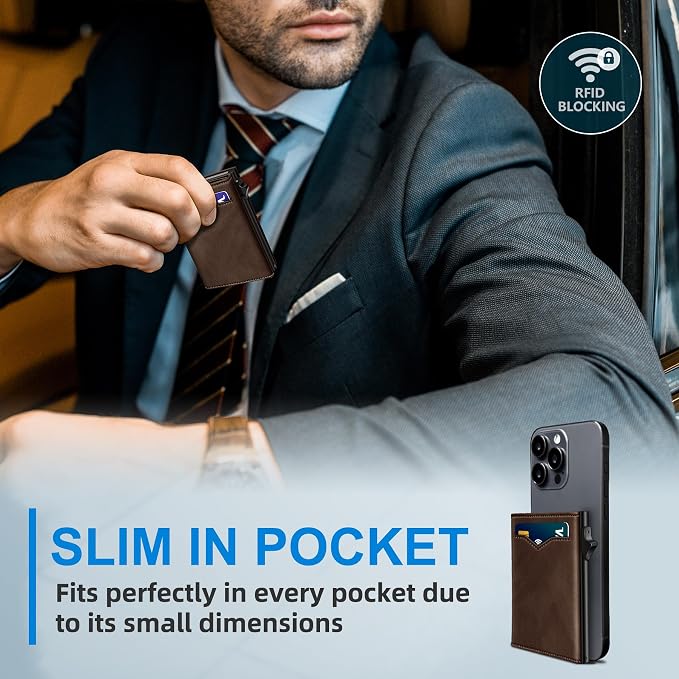 Wallet for Men, with Cash Pocket 2 ID Window 9-13 Cards, Metal Case Smart Slim - Image 6