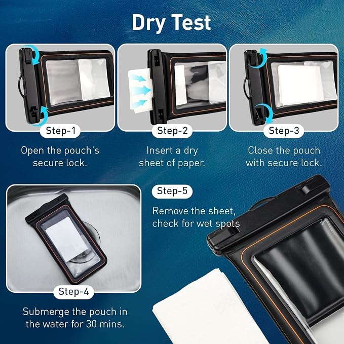 Marine IP68 Waterproof Phone Pouch, Floating Waterproof Dry Bag Compatible - Image 5