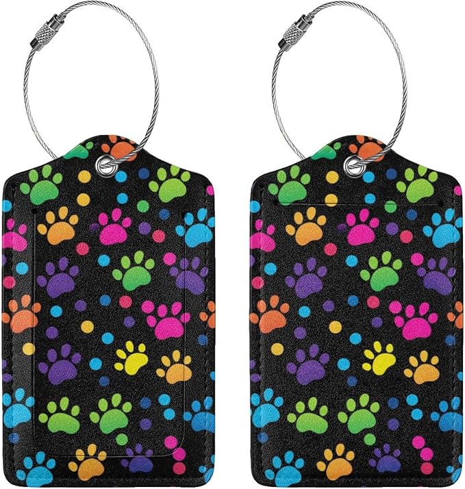 Cute Dog Paws Leather Luggage Tag - Image 3