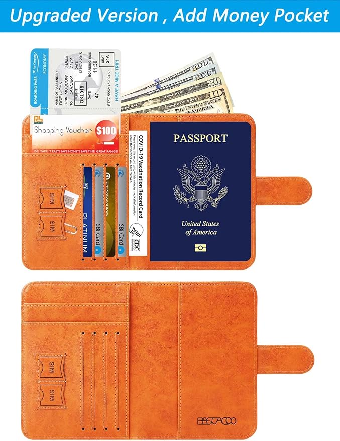 Passport Holder Cover Wallet RFID Blocking Leather Card Case Travel Accessories - Image 4