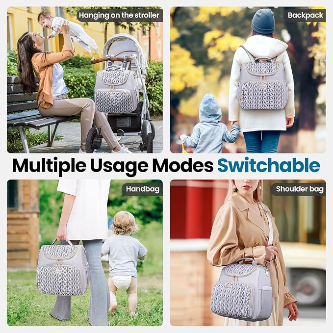 4 in 1 Convertible Diaper Bag Backpack, Waterproof Baby Diaper Bag - Image 3