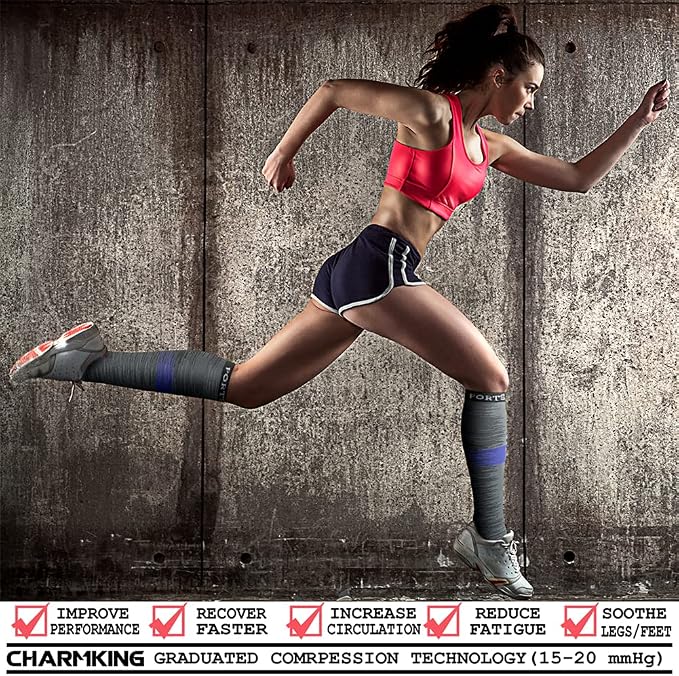 CHARMKING Compression Socks for Women & Men Circulation 15-20 mmHg is Best - Image 2