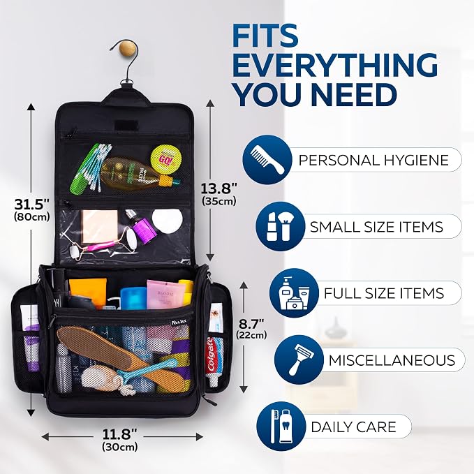 Extra Large Hanging Travel Toiletry Bag - Image 6