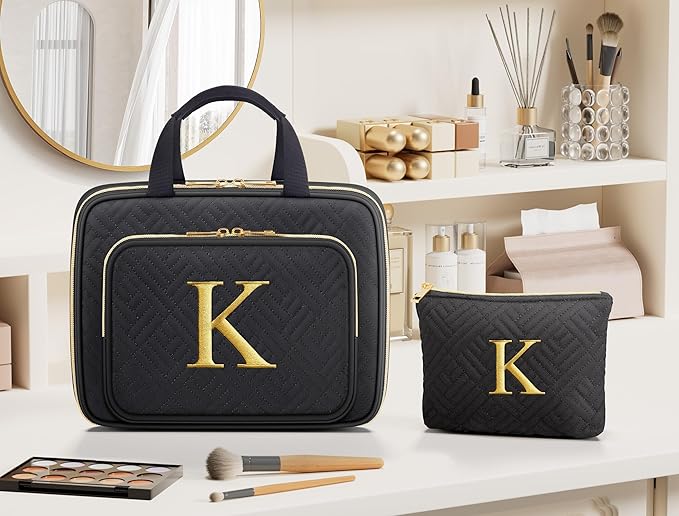 Personalized Gifts for Women, Initial Toiletry Bag Hanging Travel Organizer & - Image 6