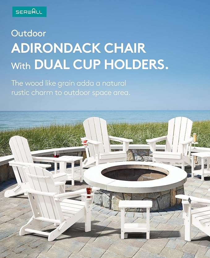 SERWALL Adirondack Chair with Cup Holders - Image 11