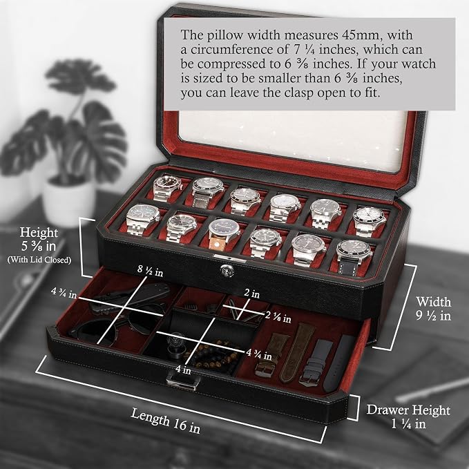 ROTHWELL 12 Slot Leather Watch Box - Image 2