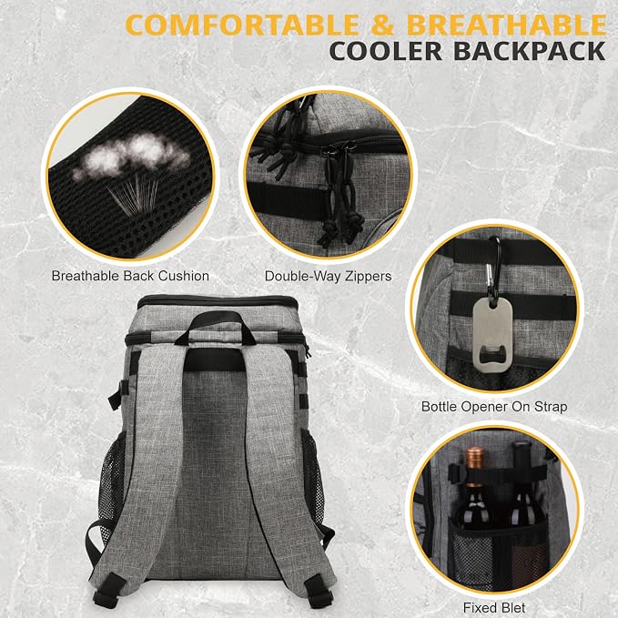 Tactical Backpack Cooler, 25L Cooler Backpack Insulated Leak-Proof, Heavy Duty - Image 6
