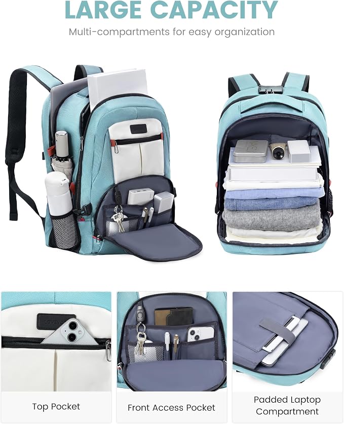 LOVEVOOK Travel Laptop Backpack Waterproof Anti Theft Backpack - Image 2