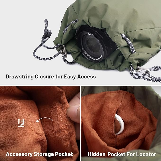 PGYTECH OneGo Drawstring Small Camera Bag, Leather Soft Camera Pouch compatible - Image 9