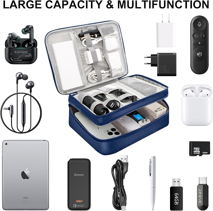 Electronic Organizer Travel Case, Travel Cord Organizer Case Portable - Image 6