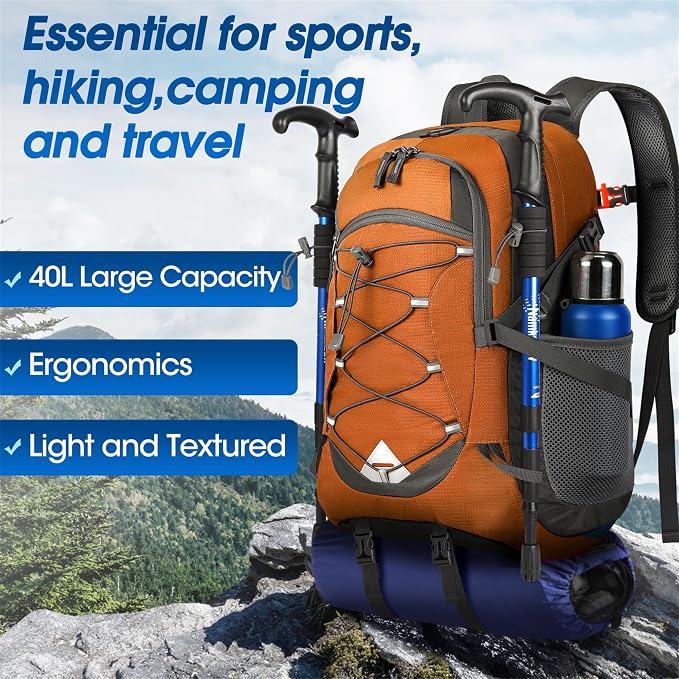 IGOLUMON Hiking Backpack 40L Packable Lightweight Camping Backpack Men Women - Image 7