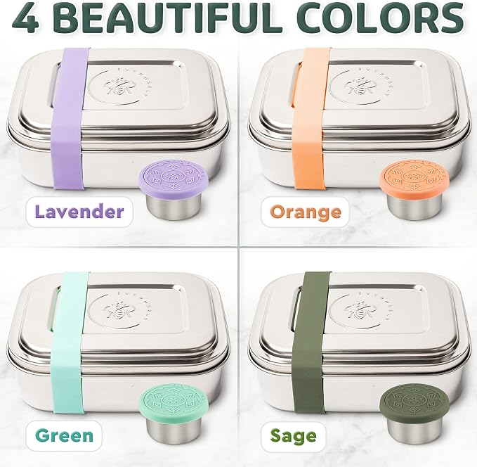 Everusely - Bento Box - Green, 27oz / 0.8 L - Stainless Steel Lunch Box - 3 - Image 8
