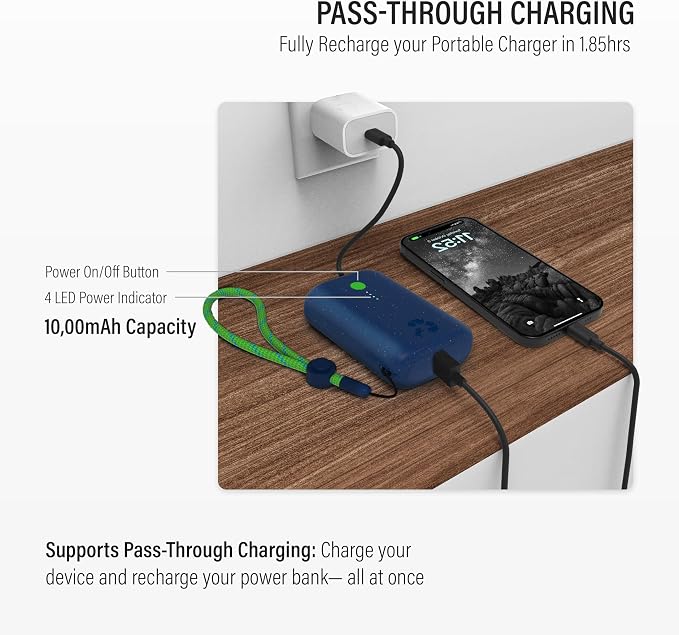 Nimble Champ Portable Charger, 000mAh Power Bank Fast Charging, 20W Dual USB-C - Image 3