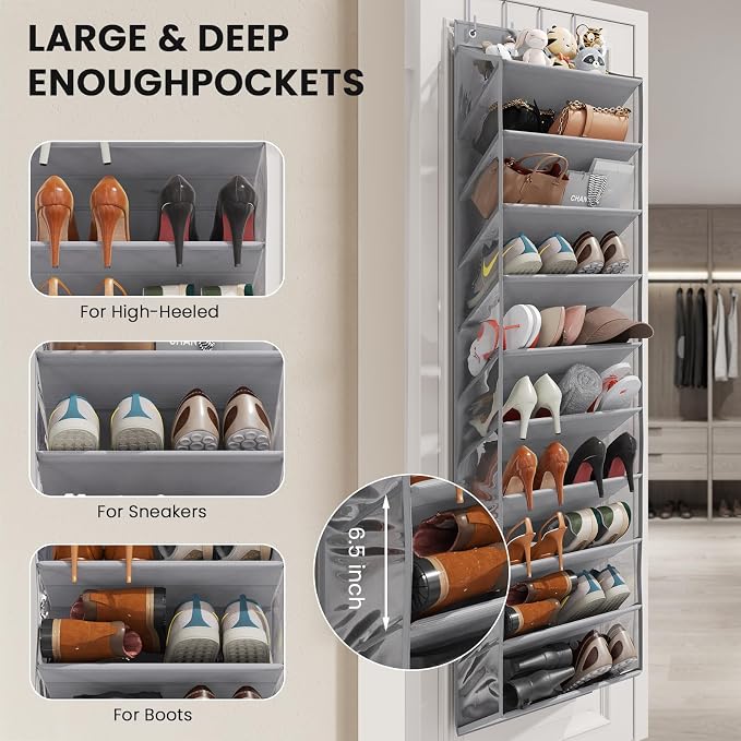 Over the Door Shoe Organizer for Closet, Shoes Rack - Image 4