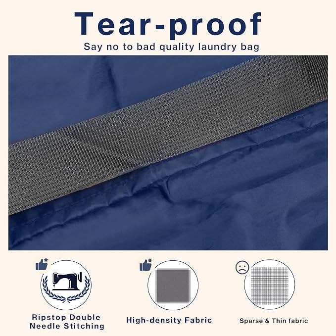 2-Pack Backpack Laundry Bags, Heavy Duty Laundry Bag Backpacks - Image 3