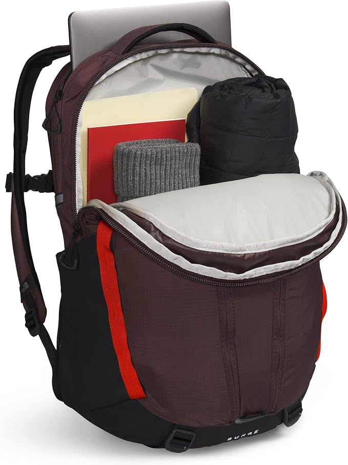 The North Face Surge Commuter Laptop Backpack, Coal Brown/Fiery Red/TNF Black - Image 4