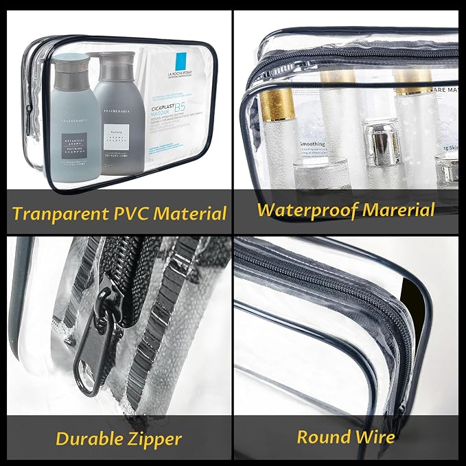 16 Pieces Clear Makeup Bags Bulk, TSA Approved Toiletry Bag - Image 4