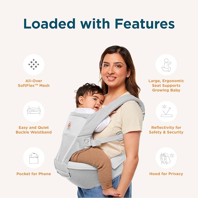 Ergobaby Alta Hip Seat All-Position Breathable Mesh Hip Seat & Carrier - Image 5