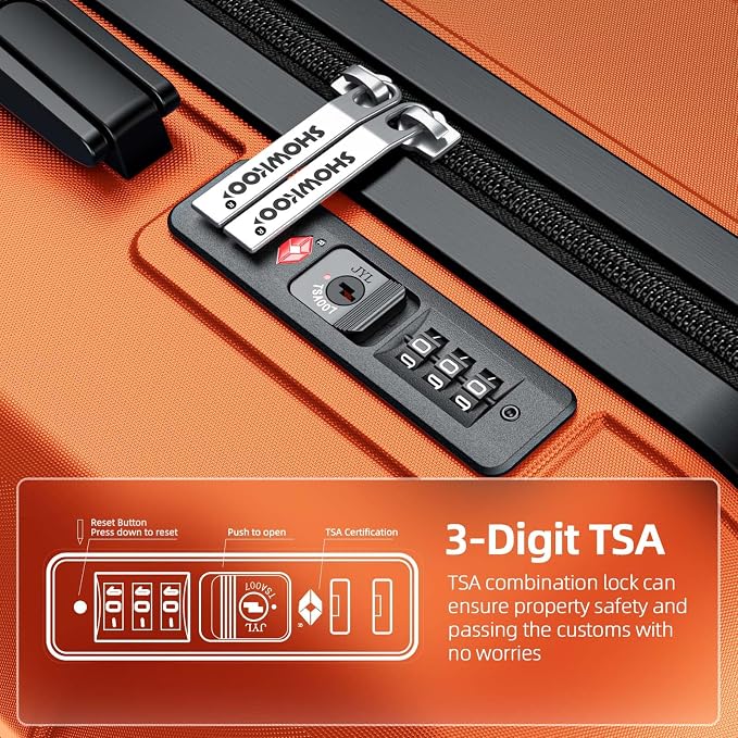 SHOWKOO Luggage Sets Expandable PC+ABS Durable Suitcase Sets Double Wheels TSA - Image 4